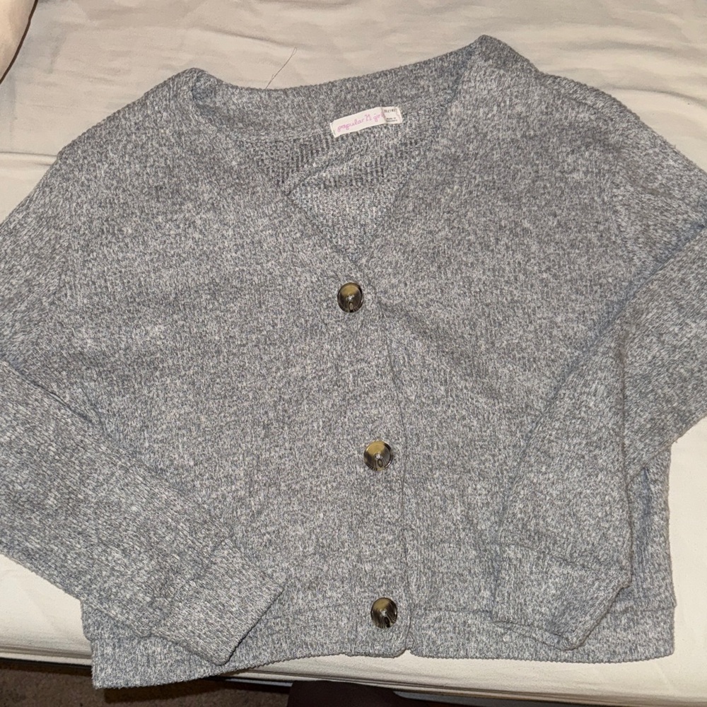Elegant Gray Women's Cardigan